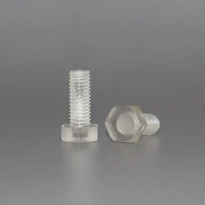 Transparent Pc Plastic Hexagon Bolt Plastic Acrylic Insulating Bolt Hex Screw Nails Threaded Bolt