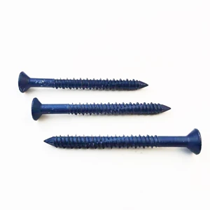 Flat Head Blue Concrete Anchor Screws Blue Tapcon Concrete Screw