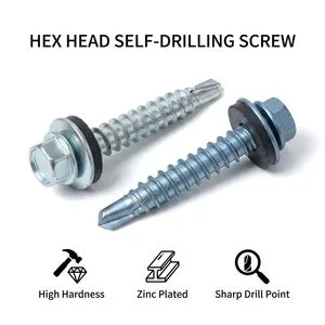 Factory Customized Head Coated Roofing Screw DIN7504K Hex Washer Head Self Drilling Screw Tek Screws for Metal