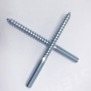 Double Head Thread Zinc Plated Plain Carbon Steel Wood Screw Hanger Bolt
