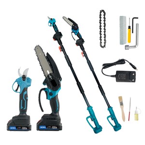 Vetex Wholesale Industrial Grade Battery Chain Saw Pruner Professional Garden Brushless Long Reach Pole Chainsaw Set For Wood