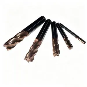 55HRC Solid Carbide 4 Flute Flat End Mill Bronze Coated CNC Milling Cutter 1-25mm