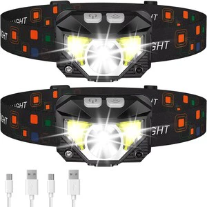 Waterproof Camping Headlamps Fishing 1200 Lumen Bright Headlight Head Lamp Flashlight Rechargeable Cob Led Sensor Headlamp