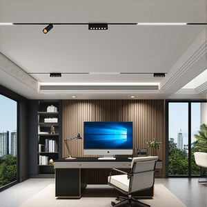 Modular Design Surface Mounted Adjustable Aluminum Rail System Track Lamp Slim Linear Magnetic Track Light