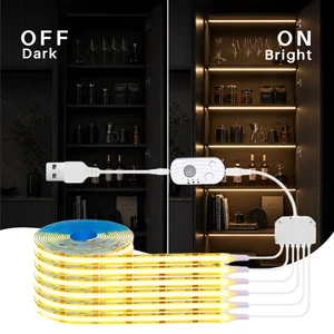 Factory-Direct 5V USB COB LED Light Strip Kit 6-Way Junction Box Water Resistant Dimmable High CRI 95 for Lighting Cabinets