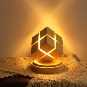 AAA Battery Box Lamp Magic Cube Wood Night Light Decorative Lamps Kids Table Lamp For Christmas