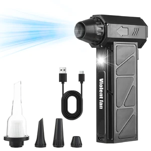 130000 RPM Powerful Electric Air Duster 4 Speed Adjustable Rechargeable LED Work Light IP33 Computer Keyboard Car Cleaning