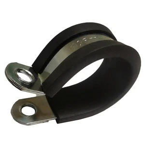 Galvanized steel tube pipe /p-clips hose clamp with rubber coated