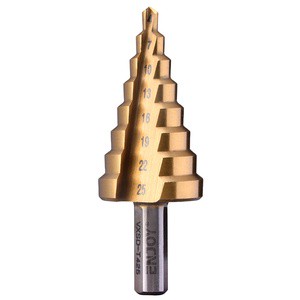 EnjoyWorks 3PC HSS M2 Step Drill Bits 3-40.5mm Zinc Finish Wood Metal Drilling Set