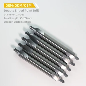 ZHUOLI Solid Carbide Center Drill 2 Flute AlTiN Coating High Hardness Double-Ended ISO9001 Certified High-Efficiency Drill for
