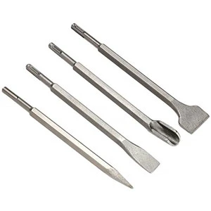 4Pcs/Set SDS Plus Shank Electric Hammer Drill Bit Point/Groove/Flat Chisel Masonry Tools Set For Woodworking Concrete Wall Rock