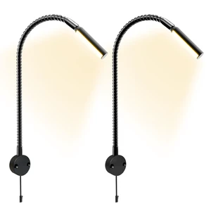 LED Gooseneck Reading Light 12V 24V Book Lamp Cabinet Reading Lamp with Inner Touch Dimmer Sensor Switch