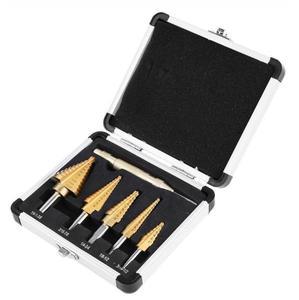 NAIPU HSS Imperial Step Drill Bit Set Tool Aluminum Case Metal Drilling Tool For Metal Wood Step Cone Drill Bit