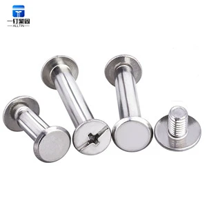 304 Stainless Steel Cross Chicago Male Female Rivets Polished Surface M3-M6 Fasteners For Album Leather Goods Binding