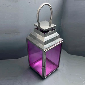 Lantern candle lantern decorative and unique design glass and metal
