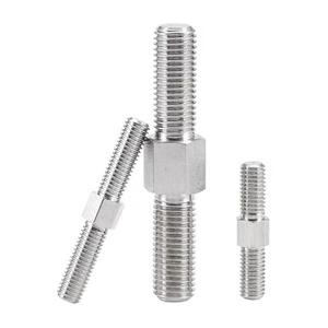 Stainless Steel Double-headed Bolts Double Head Twin Screw-barrel Bolt Galvanized Full Tooth Bolts Self Reversing Screw Shaft