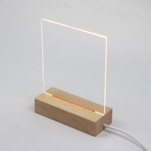 Erasable Memo Night Light Blank Acrylic LED Note Board Wooden Night Light Acrylic With Wood Base For DIY
