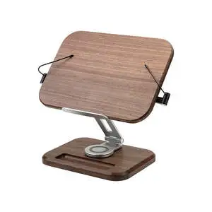 Solid Wood Foldable Tripod Adjustable Reading Stand For Laptops And Desktop Use