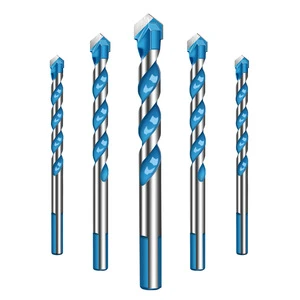 Tile Drill Bit Set Multifunctional Electric Drilling Triangle Twist Drill Bit for Glass Concrete Cement Wall