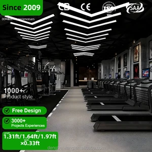 Customized Anti-Glare Commercial Lighting Decorative Supermarket Office Suspended V-shaped Pendant Lamp Led Linear Lights