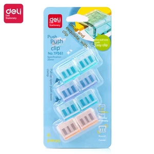 High Quality Deli TP561 Push Clip Transparent Color Test Paper Clip Data Folder Seamless Fixed Binding Clip