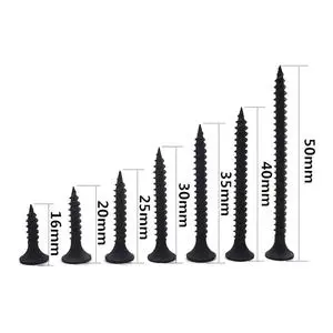 Bulk Wholesale #6x1'' Black Phosphated High-Strength Drywall Screws Self-Tapping Screws for Gypsum Boards and Wall Panel Nails,