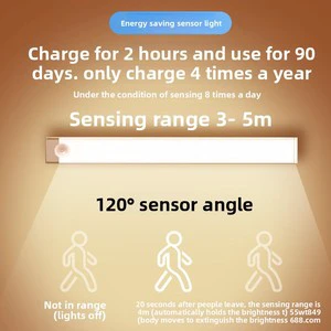 LED Human Body Induction Magnetic Suction Built-in Battery Plastic Modern Minimalist Cabinet Closet Night Light Student Light
