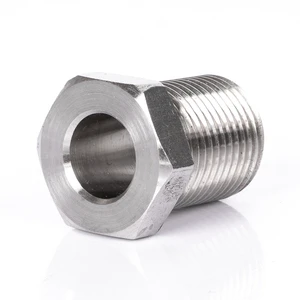 High Quality Stainless Steel 304/316/316L CNC Bolt Hex Bushing Reducer Male Threaded Sleeve Pipe Fitting Plain Finish Grade