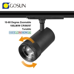 Shenzhen Led Track Light Factories Gosun Built-in Spotlights Zoomable Track Light