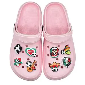 New 2026 for Soccer Club Holes Shoes with Clips Rubber Soft Plastic CHARM Decorations