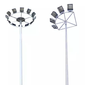 15m High Mast Pole With 6 High Bright 600W Flooding Light For Lighting Tower And Decorative Parking Lot Pole