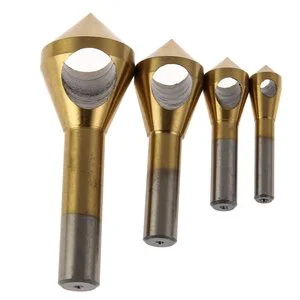 High Quality Round Shank HSS Titanium Coating 90 Degree Wood/Metal Countersink Cutter Hole Chamfering Stepped Metal Drill Bits