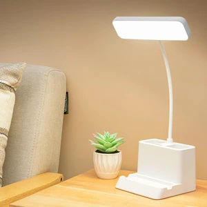 LED Desk Lamp Touchable Reading Lights BAHE Dimmable Night Light for Study Reading Lamp with Pen Holder Kids DC Plastic White 90