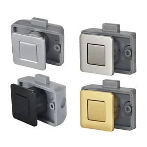 Square Push Button Latch Anti-Theft Cabinet Door Drawer Cupboard Catch Lock RV Caravan Camper ABS Handle Lock