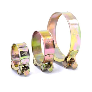 Flanging Design Heavy Duty Adjustable Zinc Plated Tube Pipe Clamps T-Bolt Hose Clamps