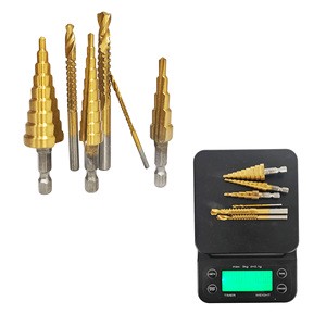 3Pcs Standard Step Drill Bit Set Automatic Spring Loaded Center Punch Power Tools Cone HSS 4241 for Wood/Plastic/Low Hardness