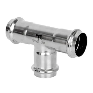 304 Stainless Steel Seamless JIS Water Pipe Clamping Equal Diameter Tee Supply Drainage Connector DN15-DN100