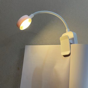 Lightweight LED Clip-on Reading Light USB Powered Rechargeable with Flexible Gooseneck for Portable Travel Book Lighting