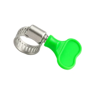 YPH Adjustable American Type Stainless Steel Throat Hand Twist Gas Water Tightening Hose Clamp with Plastic Handle for Pipes