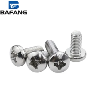 M2 M6 Full Thread 304 316L Stainless Steel A2-70 Grade Metric System Phillips Machine Screw Bolt for Construction Projects