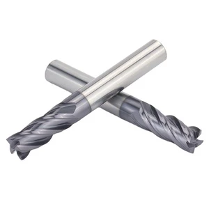 Milling Alloy Steel Hardened Steel 4 Flute HRC55 Tungsten Carbide Flat Cutter AlTiN Coated End Mill for CNC Machine Tools