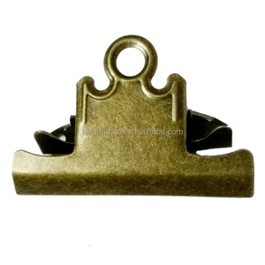 Popular Old Age Vintage Ancient File Binder Clamp Clip Antique Bronze 78mm Metal Butterfly Clipboard Clip for Bar Menus Board