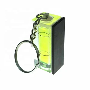 High Precision Square Mini Bubble Spirit Level with Keychain and Magnetic