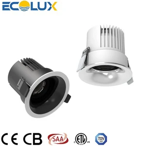 Ecolux CE ETL SAA Energy Efficient LED COB Recessed Spotlight Project High CRI 95 Dimmable Architectural Downlight Hotel Project