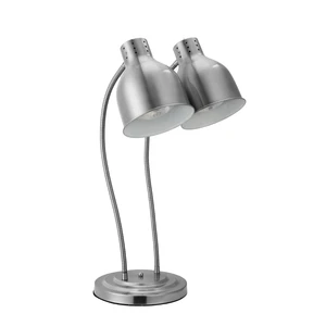 2 Head Silver Electric Food Heat Lamp 500-1500W Warming Holding for Restaurant Buffet Commercial Kitchen Use