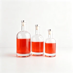 Luxury Classic 500ml 750ml 1000ml Vodka Spirit Glass Wine Bottle for Brandy Whisky Tequila with Cork