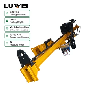LUWEI Excavator Mounted DTH Drilling Rig Manufacturer Hydraulic Motor Auger Drill Machine Building Foundation Construction
