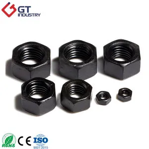 ASTM A194 ASME B 18.2.4.6M B 18.2.2 2H Stainless Steel Black Oxide Coated Heavy Hex Nut M4-M100 for Mining Applications