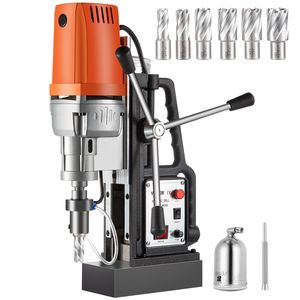 Magnetic Drill Press 1680W 2 Inch Boring Diameter Corded Professional Grade With 6pcs HSS Annular Cutter Bits
