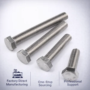 Hex Bolts with Full Thread, Stainless Steel 304/316, JIS Standard, Hex Drive - Industrial Fasteners